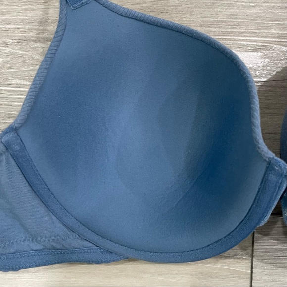VICTORIA'S SECRET Blue T-Shirt Lightly Lined Cotton Demi Bra size 36D - Picture 6 of 12